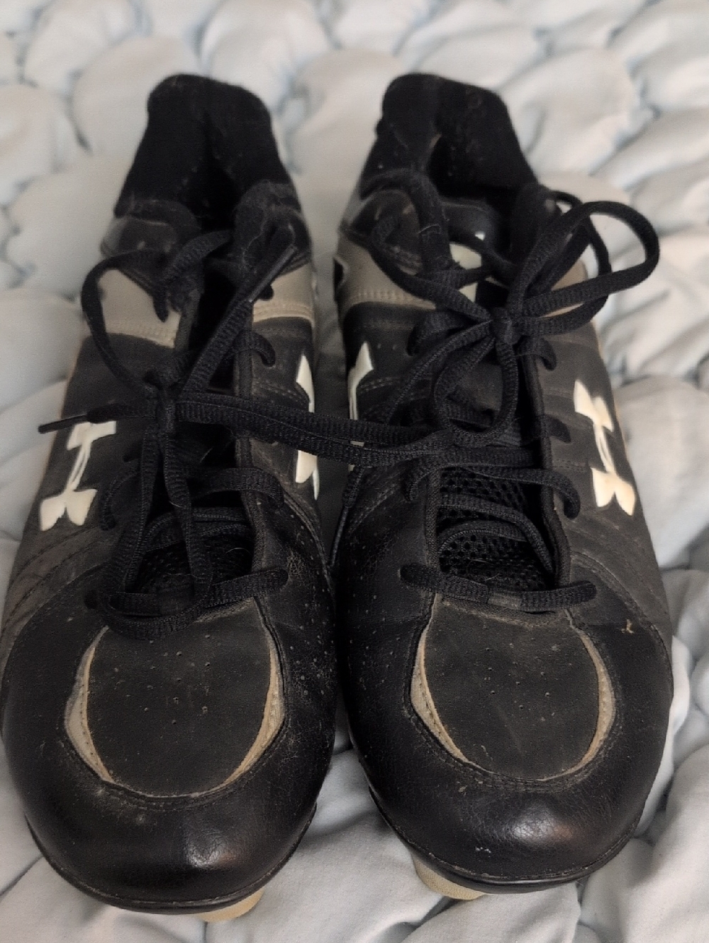 Under Armour Black Softball Cleats with White Logo